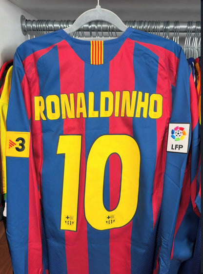 Ronaldinho retro jersey long sleeves Barcelona 2005
