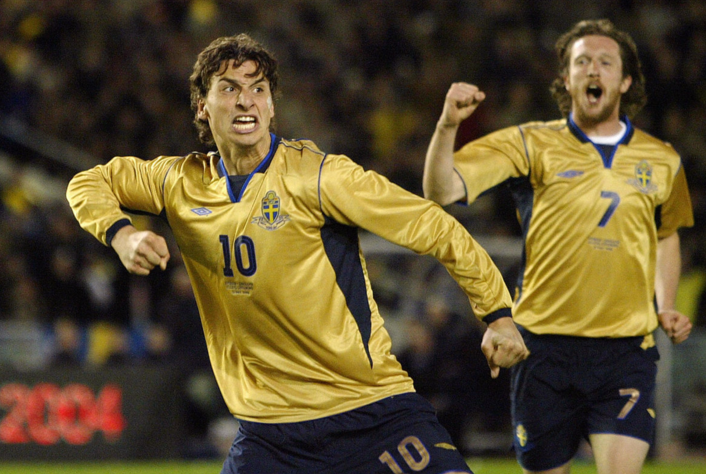 Sweden 2004 Retro Golden Jersey Away Long Sleeves
